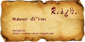 Rubner Áron névjegykártya